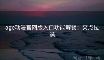 age动漫官网版入口功能解锁：爽点拉满